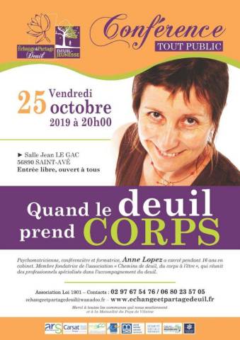 Vendredi 25 octobre 2019  20h00 Salle Jean LE GAC, rue des Alizs 56890 SAINT-AVE