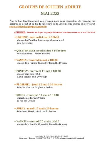 Groupe de soutien  mai 2022