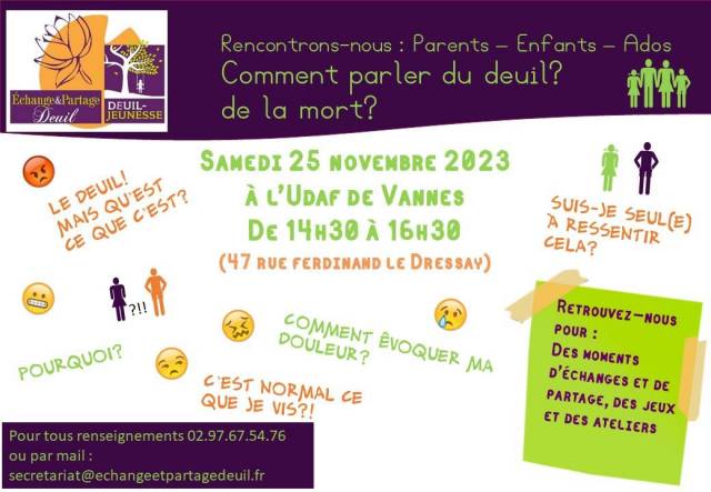 Rencontrons-nous Parents, Enfants, Ados : Comment parler du deuil? De la mort? 