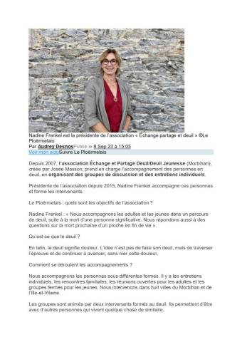 Article Le Plormelais 8 septembre 2023