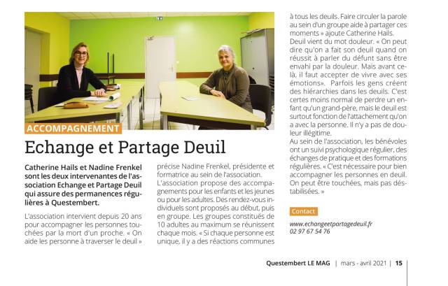 Article Questembert Le Mag - mars / avril 2021