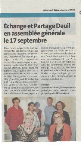 Article Ouest France Assemble Gnrale 16 septembre 2020