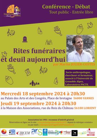 Confrence Rites funraires et deuil aujourd'hui par Martin JULIER-COSTES - septembre 2024