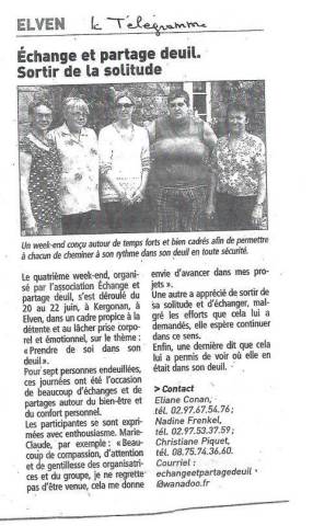 Article Tlgramme - Sortir de la solitude - juin 2008