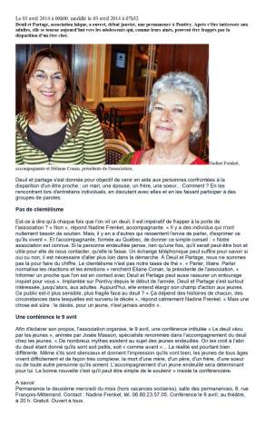 Article Tlgramme Pontivy - Une association s'adresse aussi aux jeunes - avril 2014