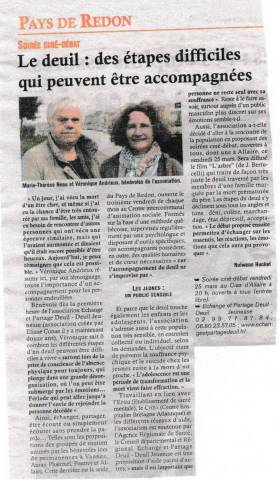 Pays de Redon - Le deuil : Des tapes difficiles qui peuvent tre accompagnes - mars 2016