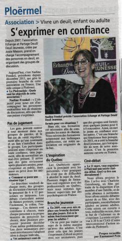 Plormel - Vivre un deuil, enfant ou adulte, s'exprimer en confiance - 2016