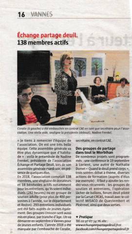 Article Tlgramme - Assemble Gnrale 138 membres actifs - mars 2019