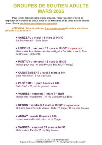 Groupe de soutien Mars 2025
