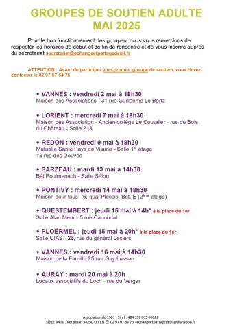Groupe de soutien Mai 2025
