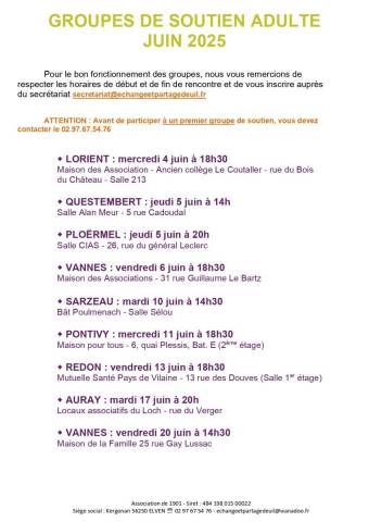 Groupe de soutien Juin 2025