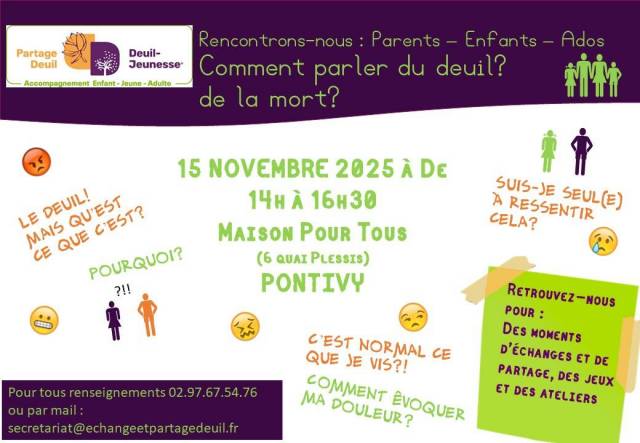 Rencontrons nous : Parents, Enfants, Ados - Comment parler du deuil ? De la mort ? - novembre 2025