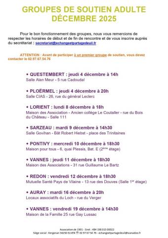 Groupe de soutien Décembre 2025