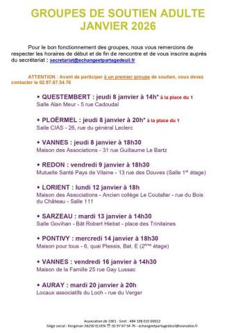 Groupe de soutien Janvier 2026