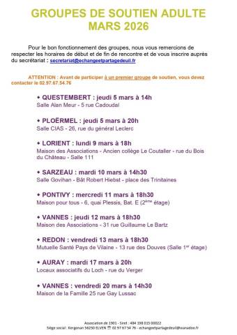 Groupe de soutien Mars 2026