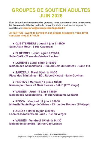 Groupe de soutien Juin 2026