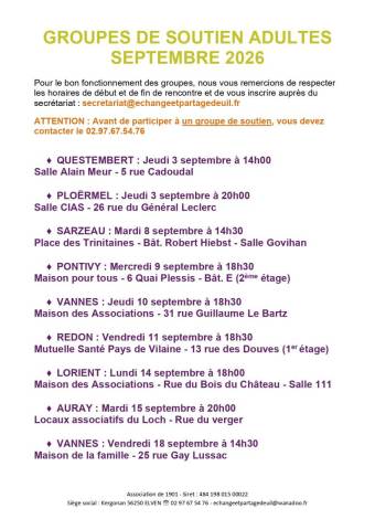 Groupe de soutien Septembre 2026