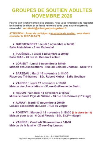 Groupe de soutien Novembre 2026